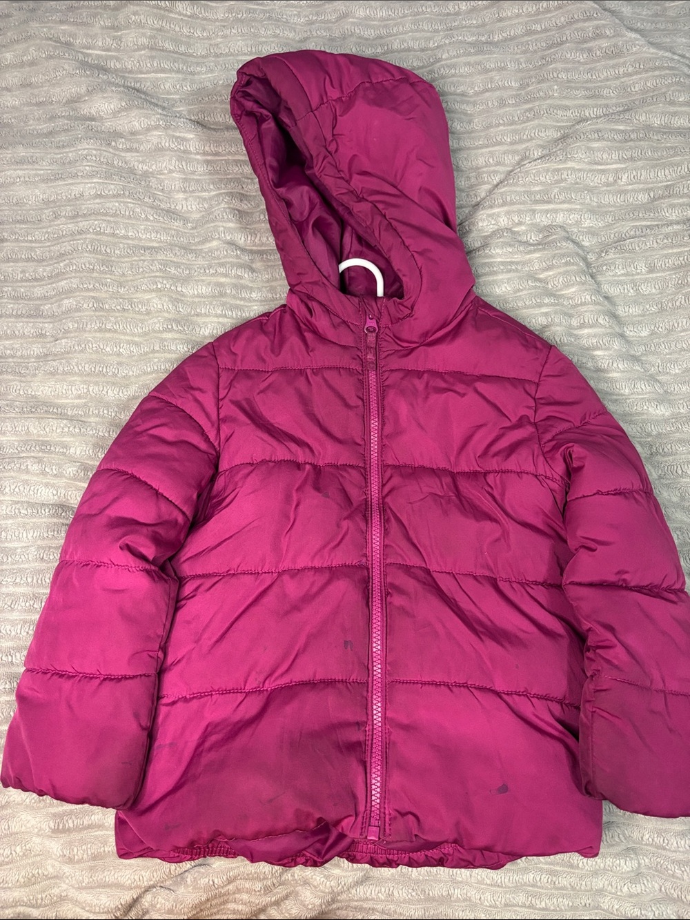 Kids Hooded Puffer Jacket - Magenta